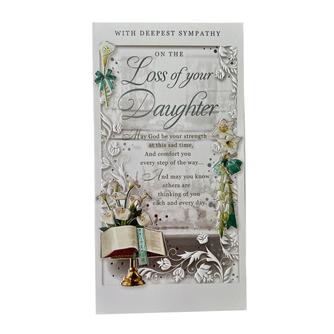 Loss of Daughter Floral Design Sympathy Opacity Card