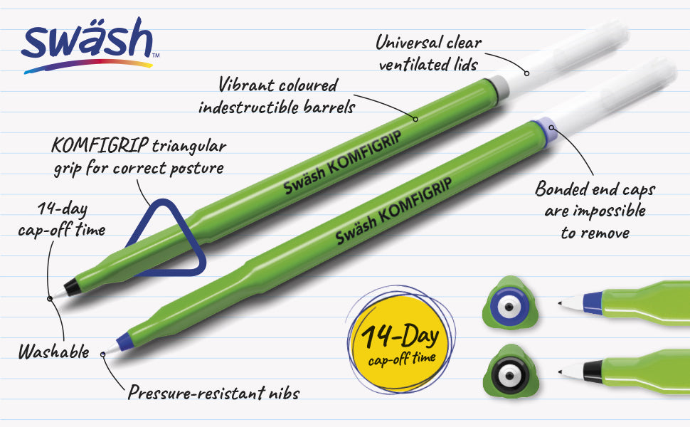 Swash Single Black Komfgrip Handwriting Pen