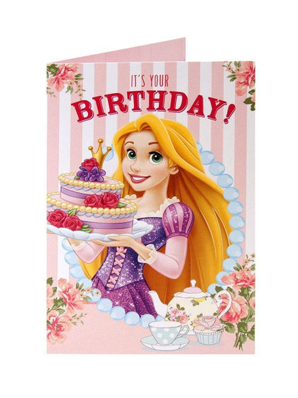Disney Princess it's your birthday! Holding Cake Birthday Card