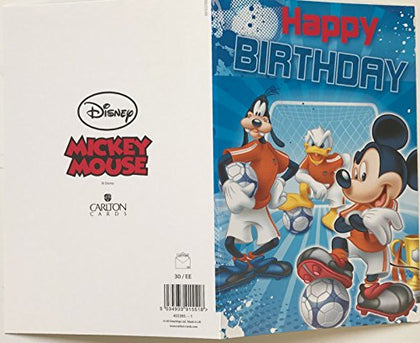 Mickey Mouse Goofy Donald Duck Football Birthday Cards