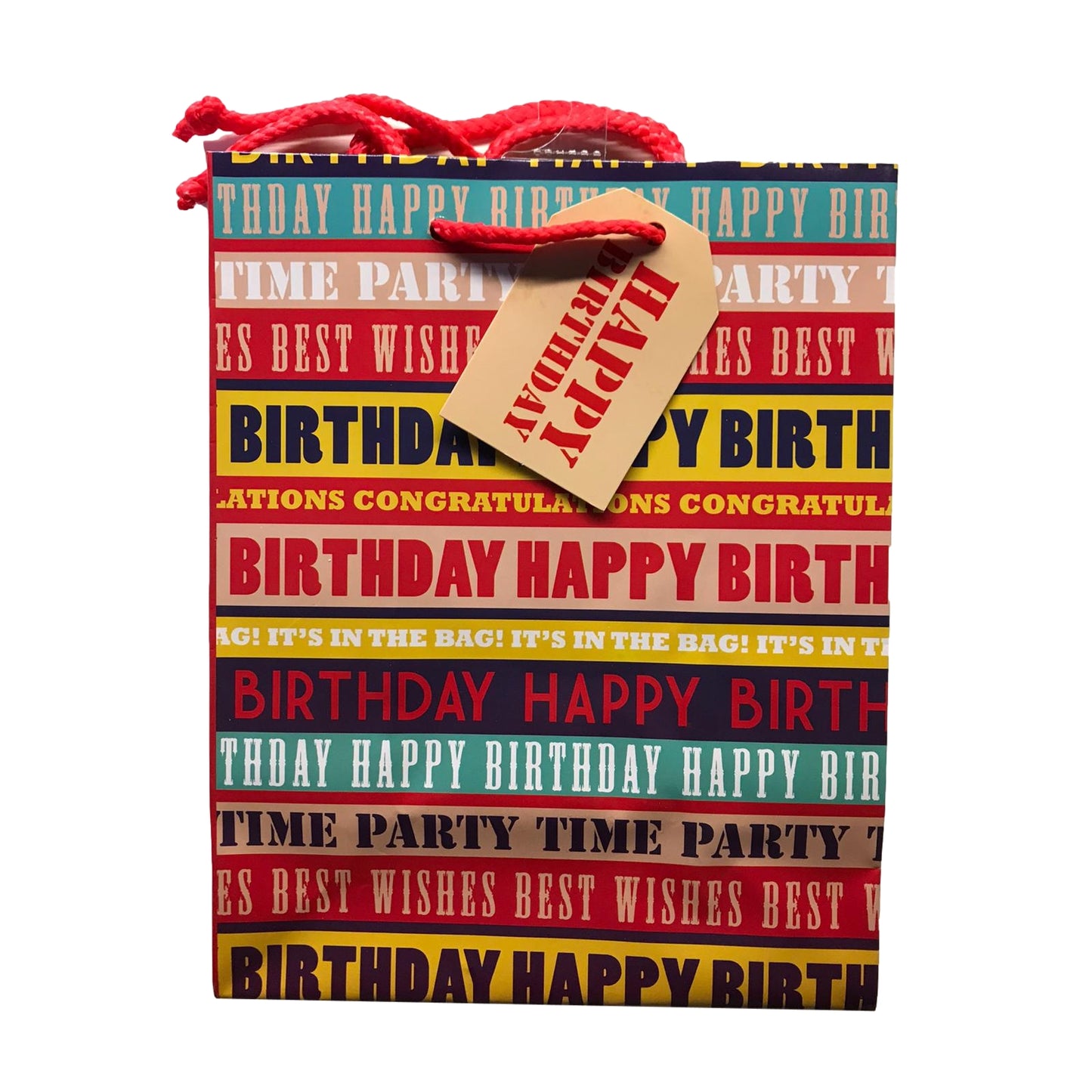 Text Design Medium Birthday Gift Bag