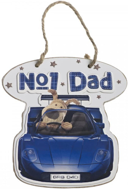 Boofle No1 Dad Car Wooden Plaque