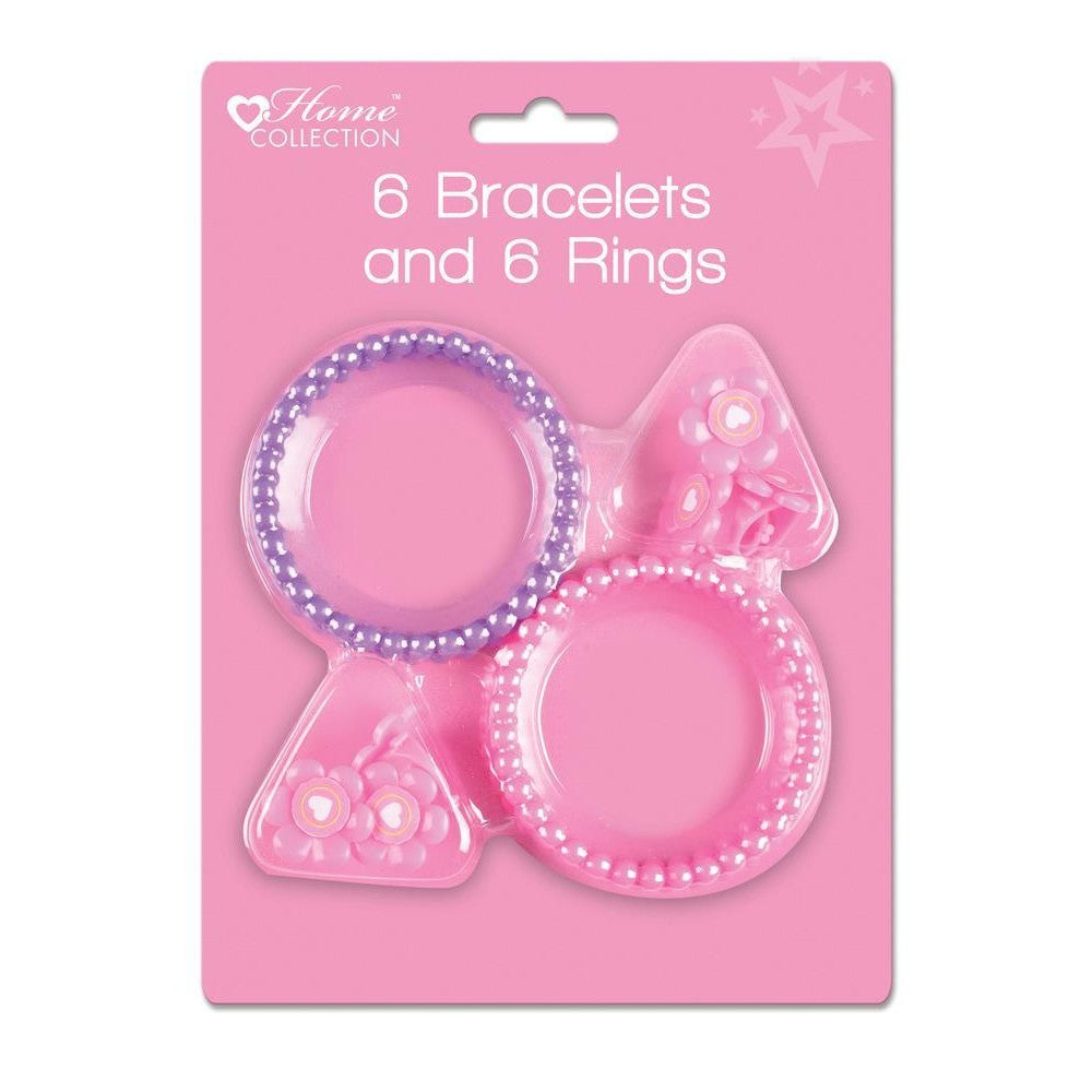 Pack of 6 Bracelet and 6 Rings - Princess