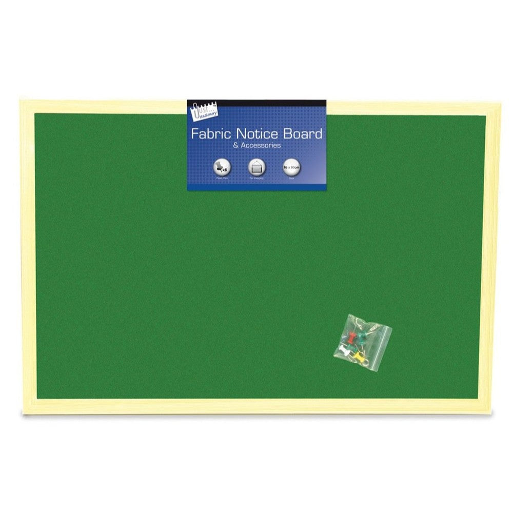 Large Fabric Notice Board 600 x 800mm With Accessories Assorted