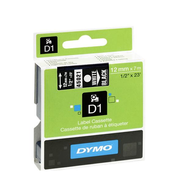 Dymo 45021 D1 LabelMaker Tape 12mm x 7m White on Black S0720610