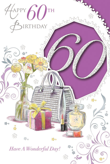 Happy 60th Birthday Wonderful Design Open Female Celebrity Style Card