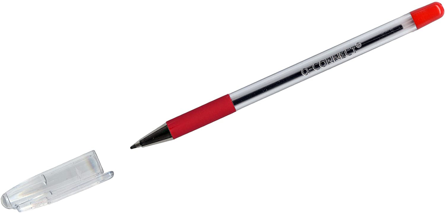 Grip Stick Ballpoint Pen Medium Red (Pack of 20)