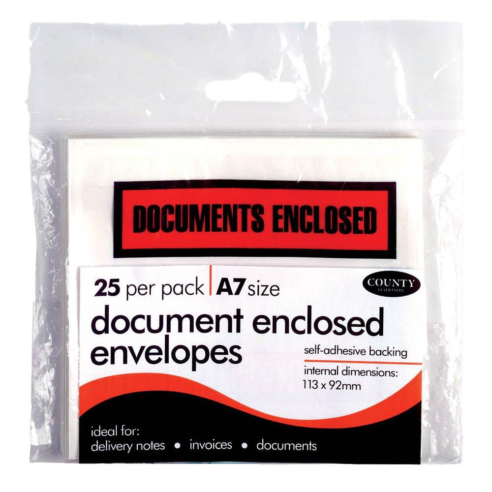 Pack of 25 A7 Document Enclosed Envelopes