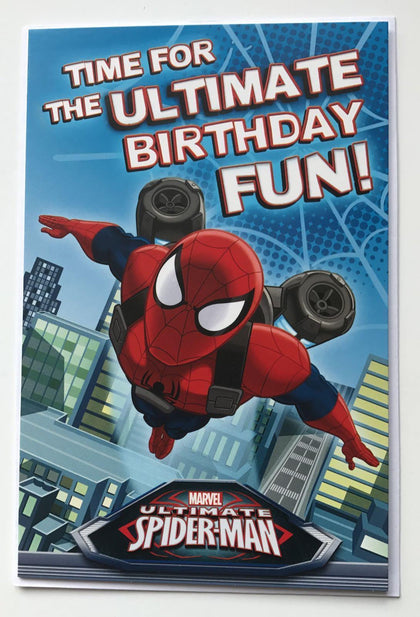 Marvel Ultimate Spiderman Time for the Ultimate Birthday Fun! Birthday Card