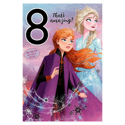 Age 8 Frozen 2 Birthday Card with Fun Frozen Activity Inside