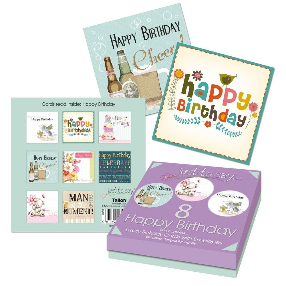 8 Adult Birthday Cards Box