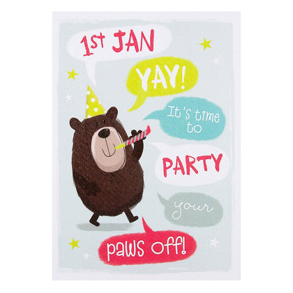 New Year Card 'Party Paws Off'