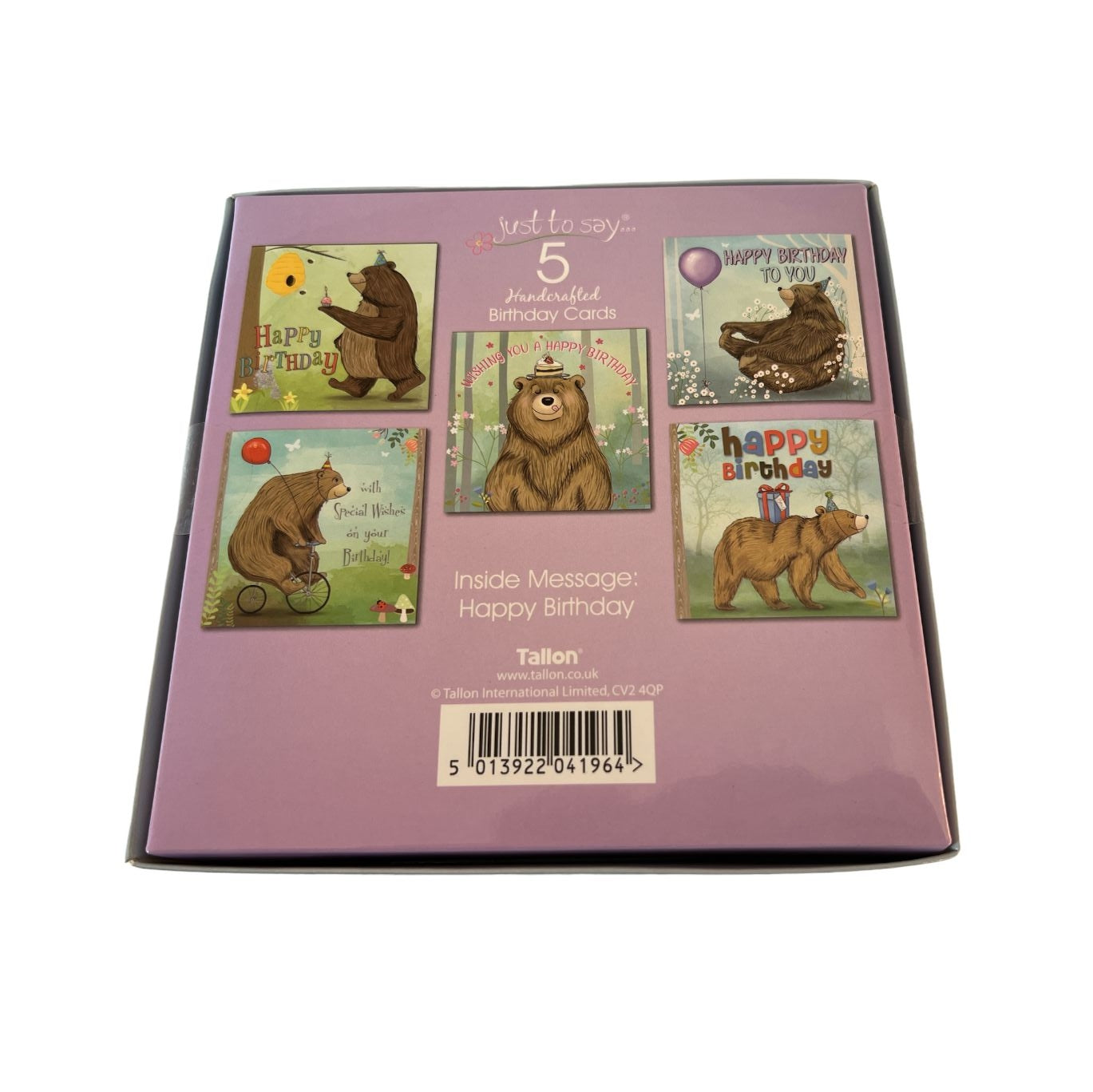 5 Hand Made Luxury Teddy Birthday Cards