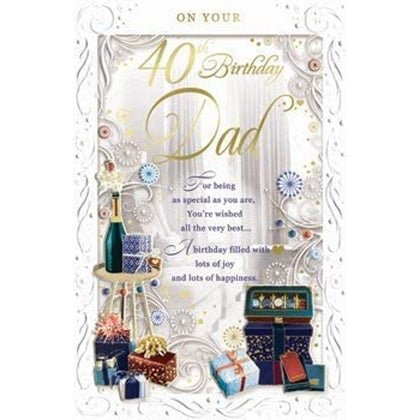 On Your 40th Birthday Dad Opacity Card