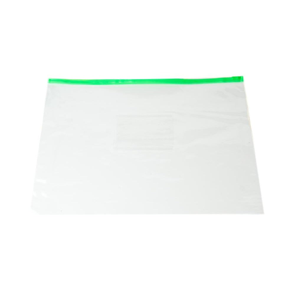Pack of 12 A4 Green Zip Zippy Bags