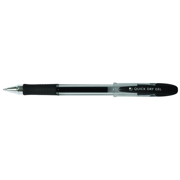 Quick Dry Gel Pen Medium Black (Pack of 12)