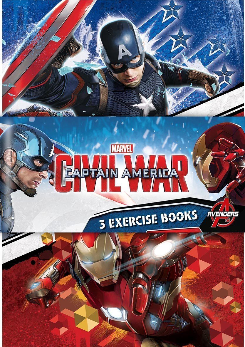 Pack of 3 Captain America A5 Exercise Books
