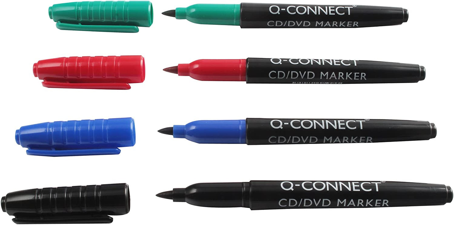 Pack of 10 Assorted Colour Permanent Markers Bullet Tip Fine