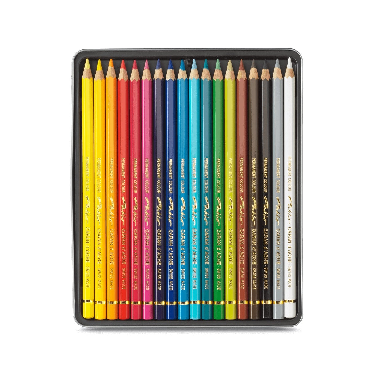 Caran d'Ache 18 Pablo Assorted Colour Pencils in Metal Tin