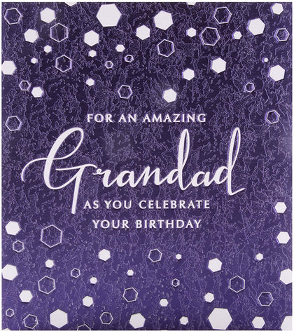 Birthday Card for Grandad Contemporary Textured Foil Design