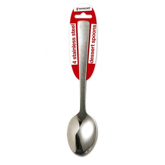Pack of 4 Stainless Steel Dessert Spoons