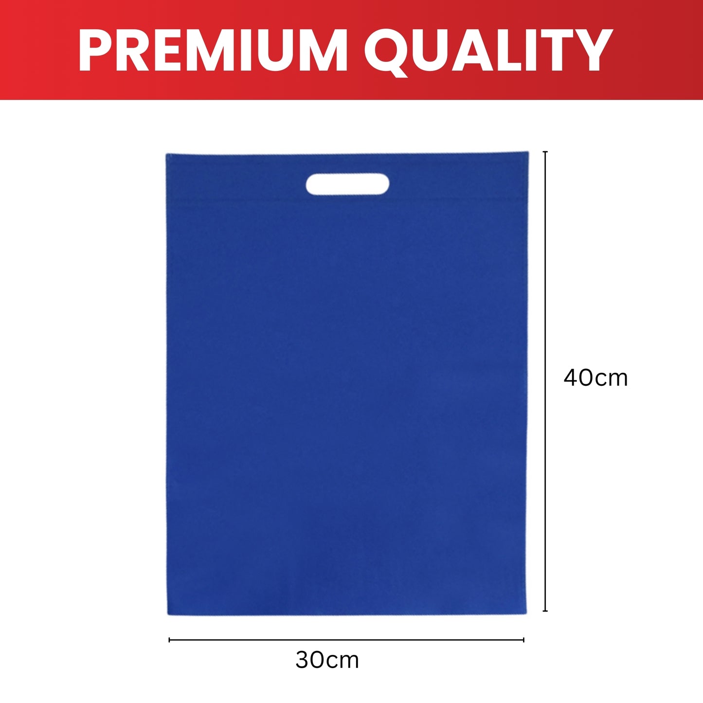 Pack of 25 Yellow Coloured 40x30cm Non-Woven Patch Handle Bags