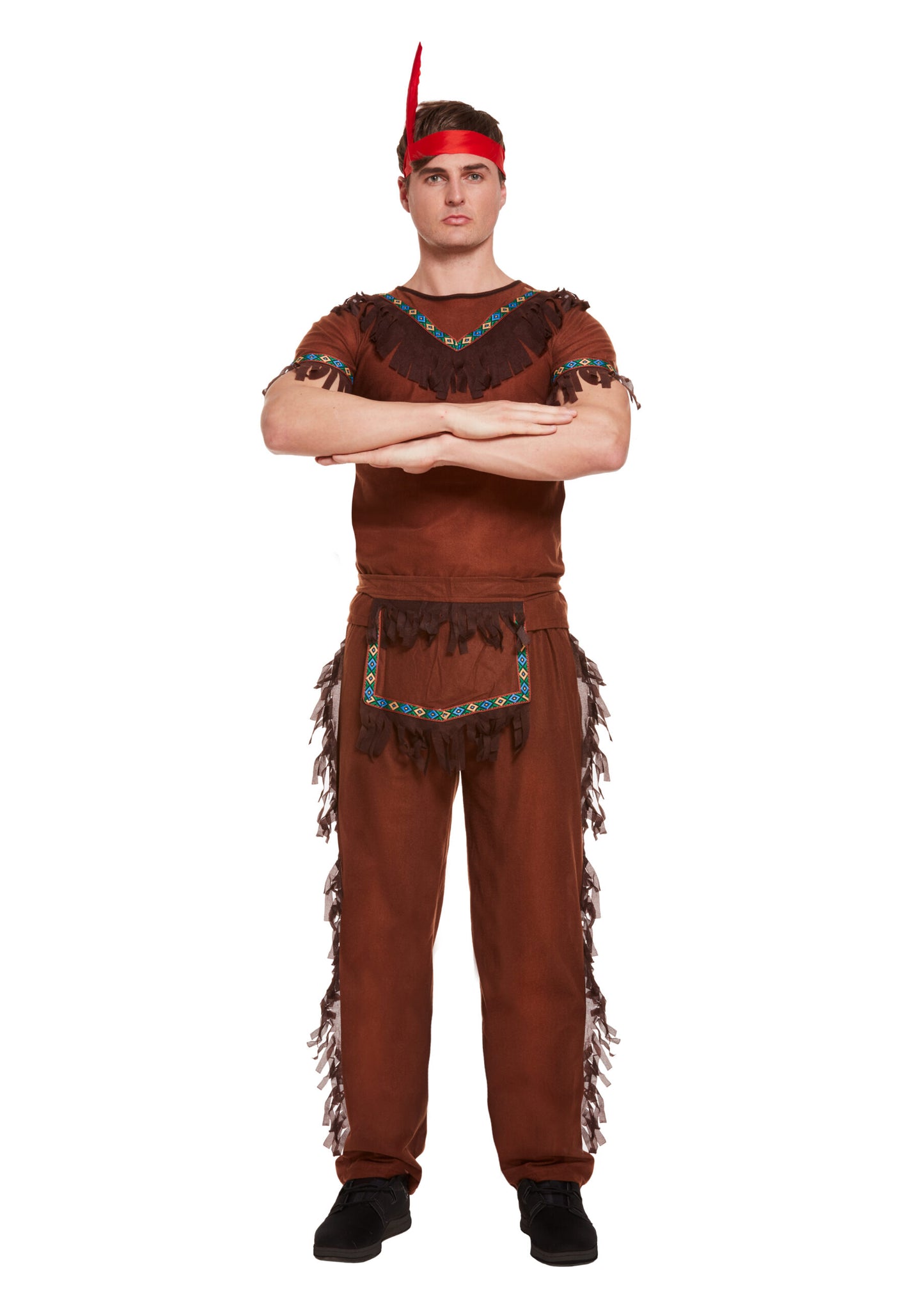 Adult Red Indian Fancy Dress Costume