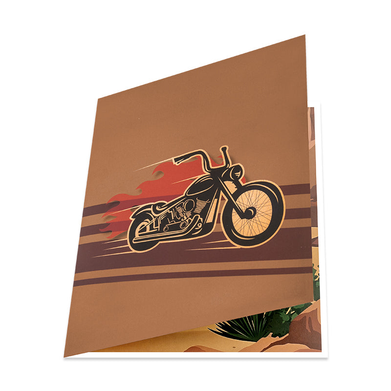 Road Rebel 3D Motorcycle Greeting Card