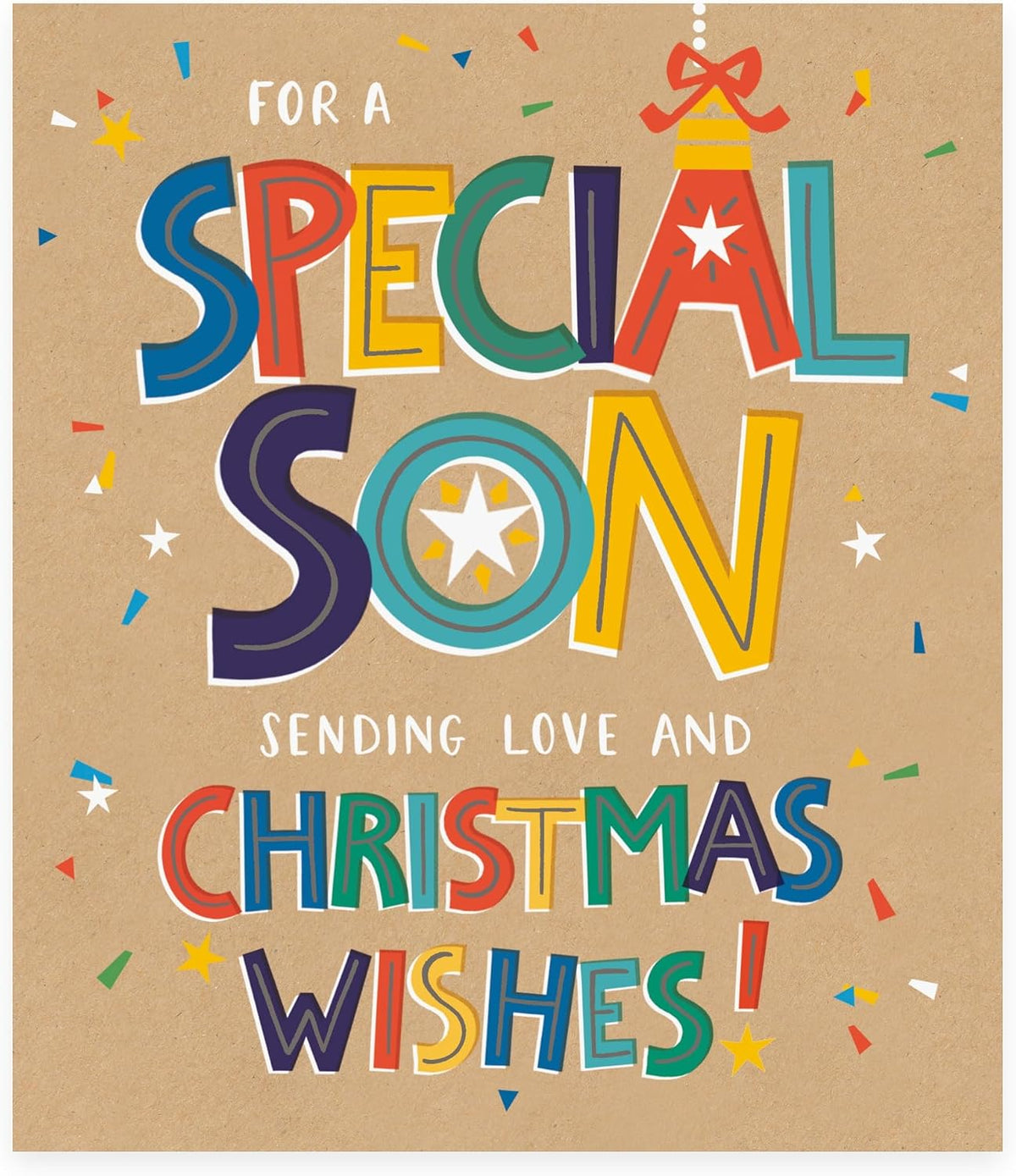 Bright Jolly Lettering Son Christmas Card