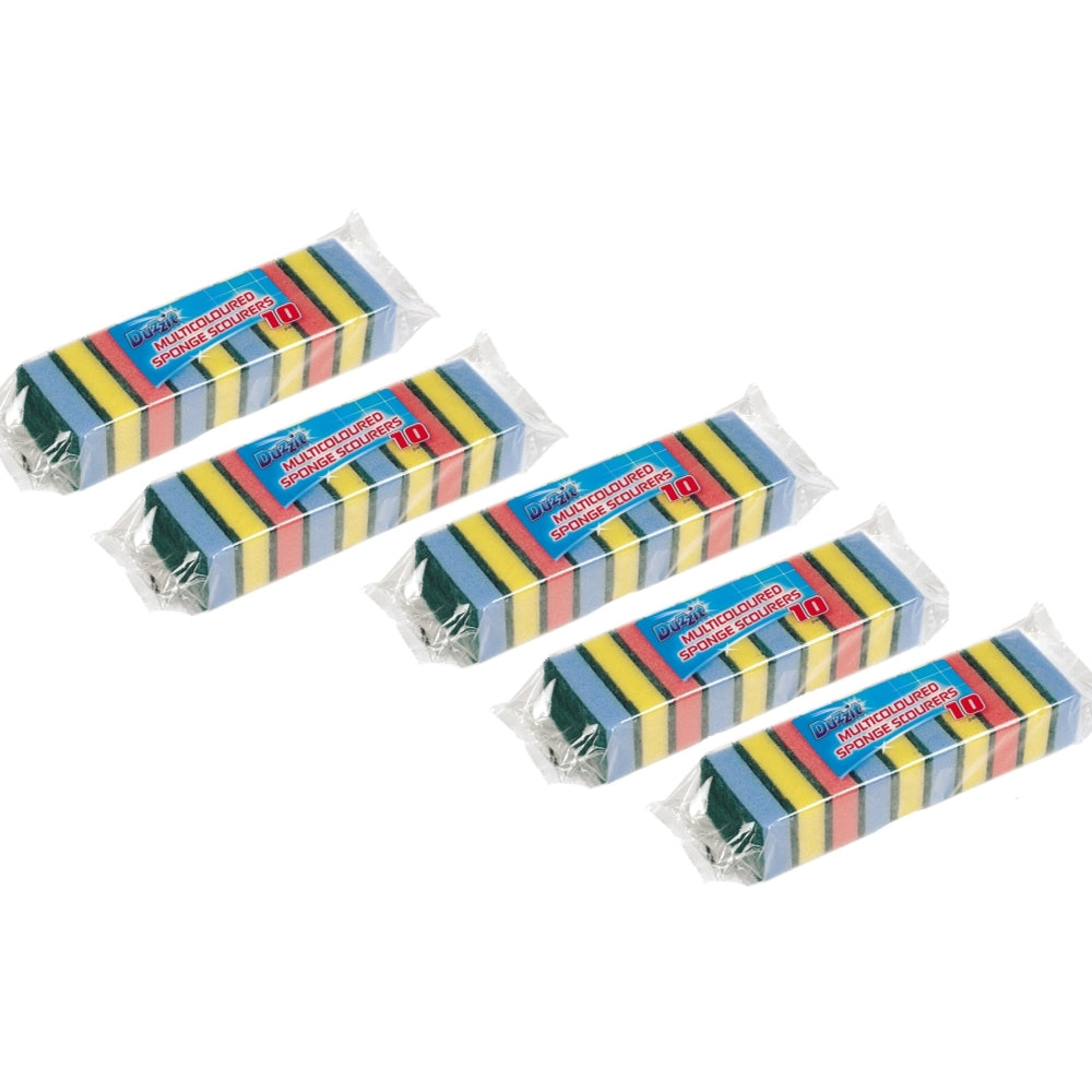 Pack of 50 Coloured Sponge Scourers