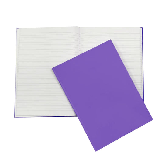 A4 160 Pages 8mm Ruled Purple Casebound Notebook