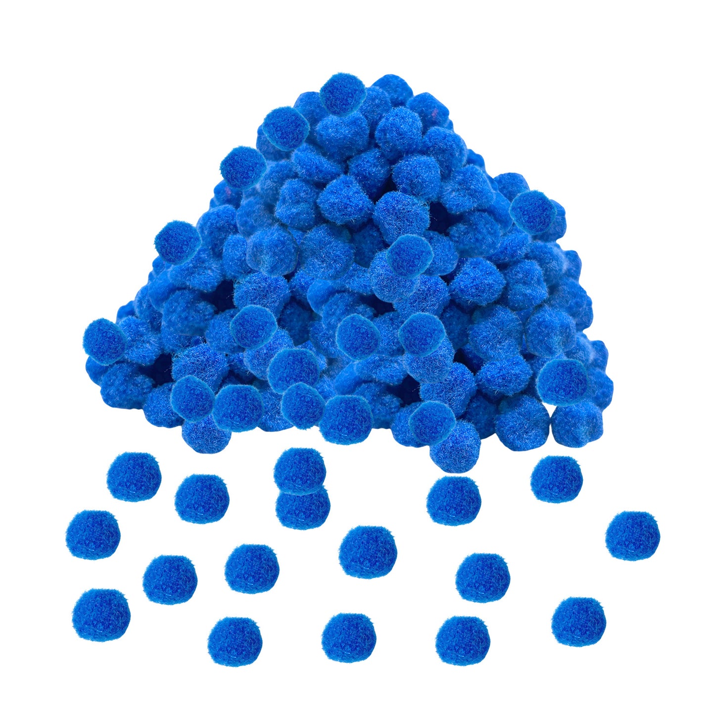 Pack of 500 Blue Pom Poms 1.5cm – Soft Fluffy Craft Balls
