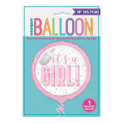 Pink It’s a Girl Foil Balloon 18