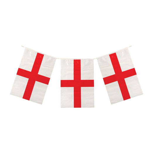 St George Flag Bunting 4m (11 Flags) - England Flag Bunting World Cup Party Decoration Accessory