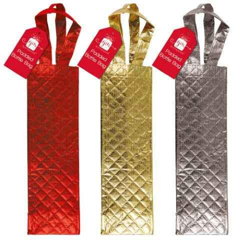 Single Padded Bottle Christmas Gift Bag