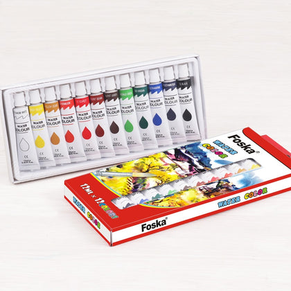 Pack of 12 12ml Professional Quality Watercolour Paint