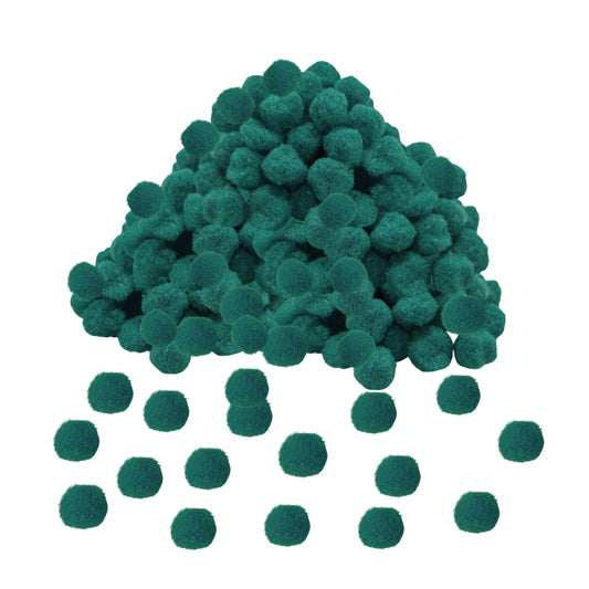 Pack of 250 Green Pom Poms 1.5cm – Soft Fluffy Craft Balls