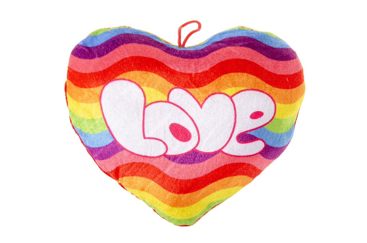 Love Rainbow Velvet Heart Plush 22cm