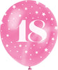Pack of 5 Number 18 12" Latex Balloons