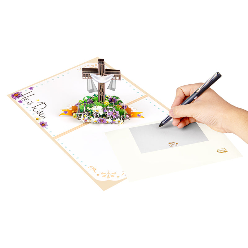 “He Is Risen” Religious Easter Pop Up Card