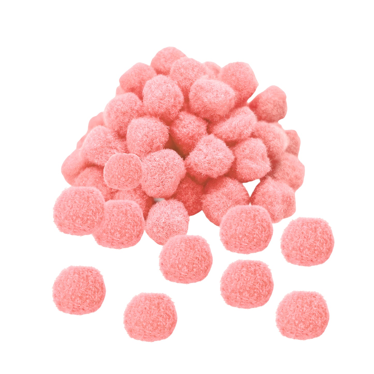 Pack of 50 Light Pink Pom Poms 1.5cm – Soft Fluffy Craft Balls