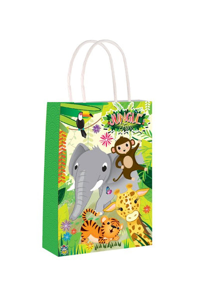Pack of 6 Jungle Animal Paper Party Bags with Handles
