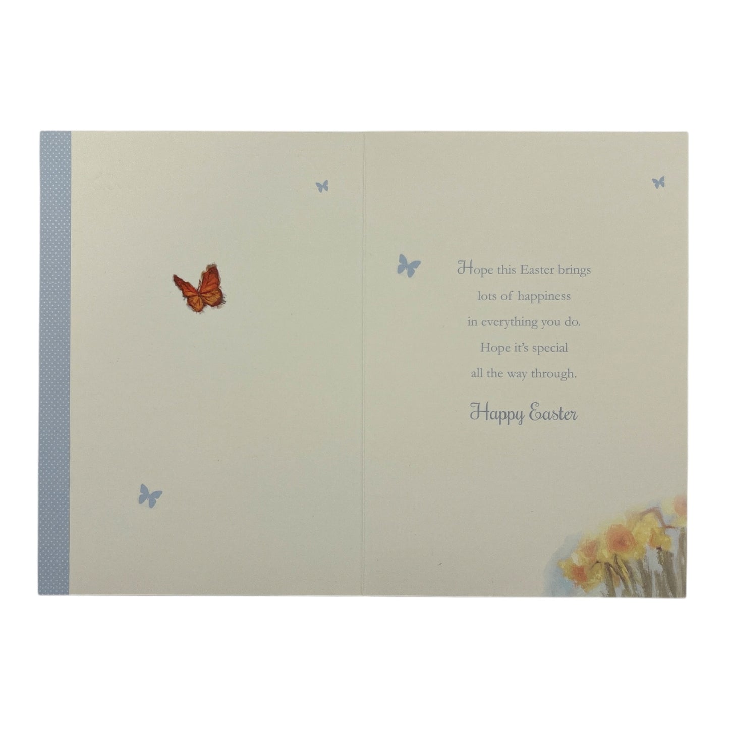 Across The Miles Cute Lamb Floral with Butterfly Design Easter Card