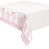 Pink Floral Elephant Plastic Table Cover, 54"x84"