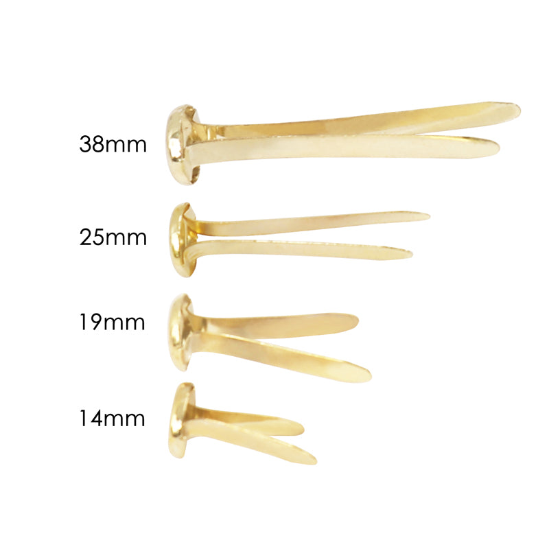 Pack of 100 Paper Fasteners Butterfly Clips 14mm