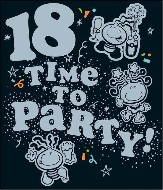 Characters Partying 18th Birthday Card