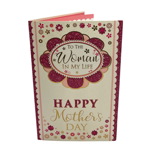 To The Woman In My Life Flower Design Mother's Day Boxed Card
