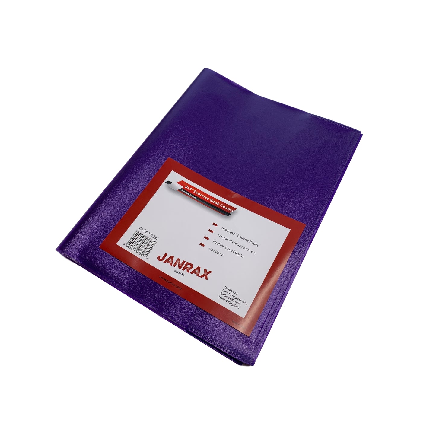 Pack of 10 9x7" Frosted Purple Exercise Book Covers