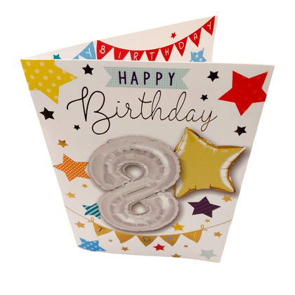 Happy Birthday 8 Balloon Boutique Greeting Card