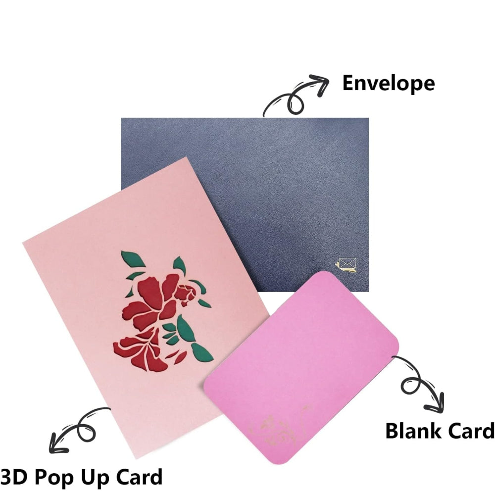 Rhododendron Blossom 3D Pop Up Greeting Card - Mother's Day Anniversary Birthday Get Well